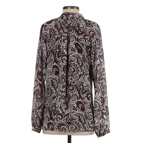Michael Michael Kors Paisley Blouse with Gold Chain Sz M - Picture 2 of 6